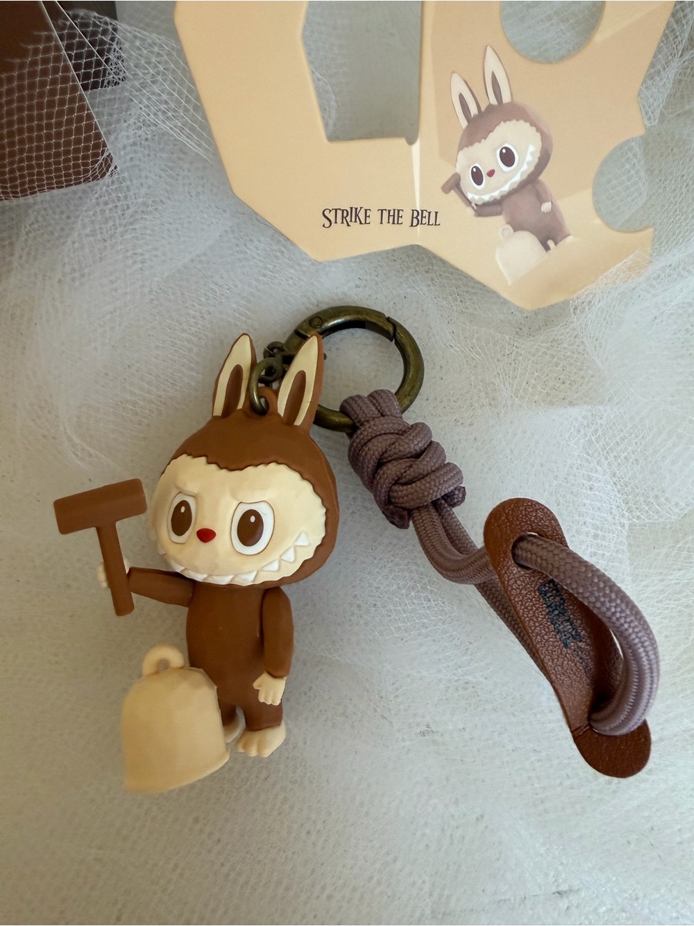 Pop Mart Timber Workshop Strike The Bell Labubu Keychain
